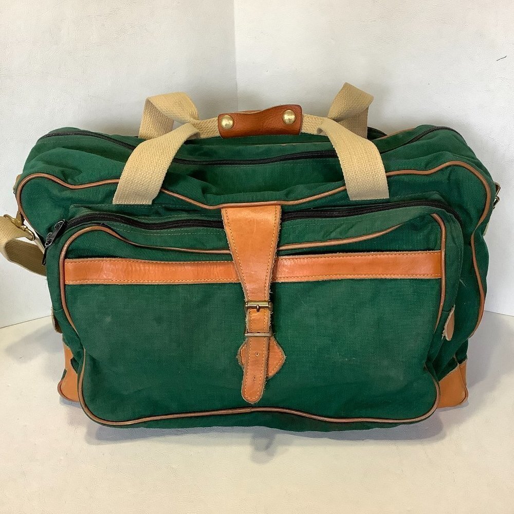 Vintage Wilderness Experience Duffle Bag Green 20" x 12" - Picture 3 of 16